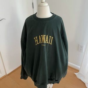 Brandy Melville Hawaii Green Crewneck Sweatshirt